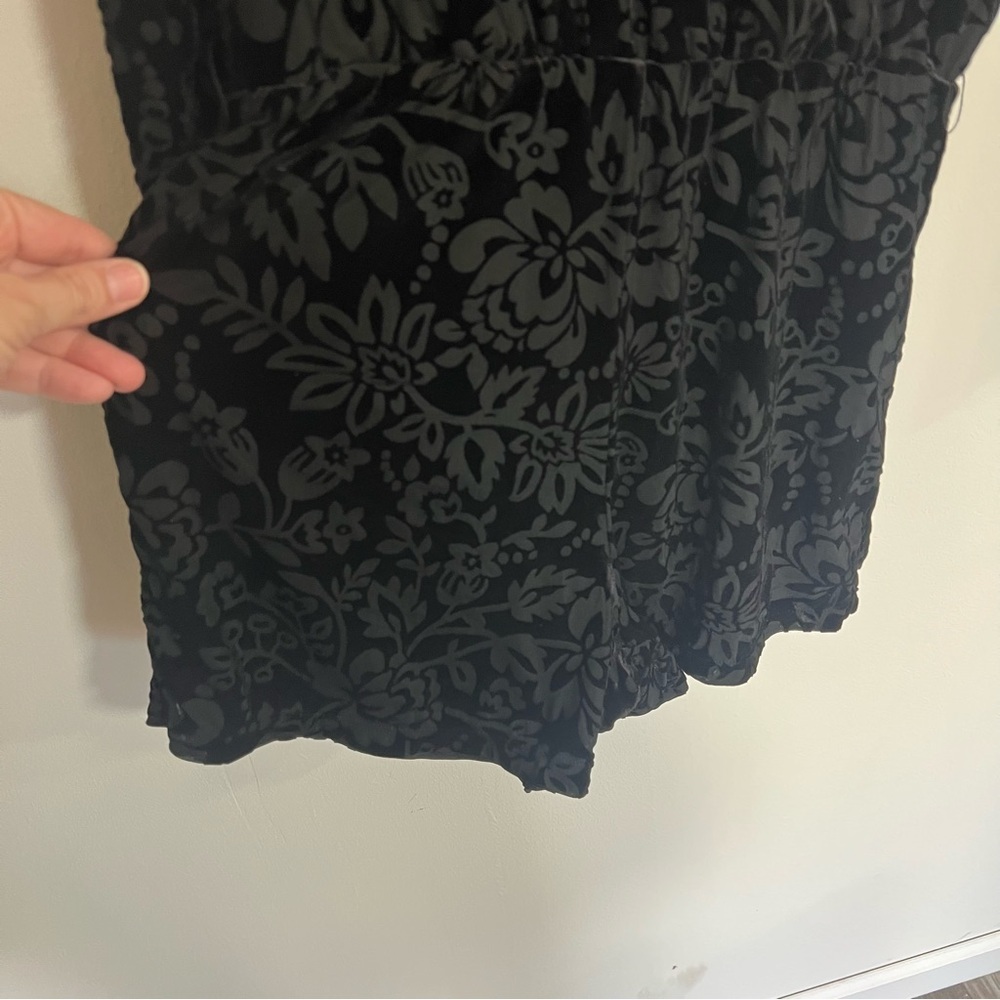 Sailor x Anthropologie Black Velvet Burnout Romper - Picture 6 of 12